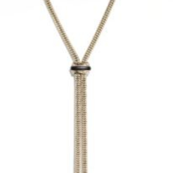 SOLD Chanel 21S Metal, Lambskin, Gold Y Necklace - Picture 7 of 11